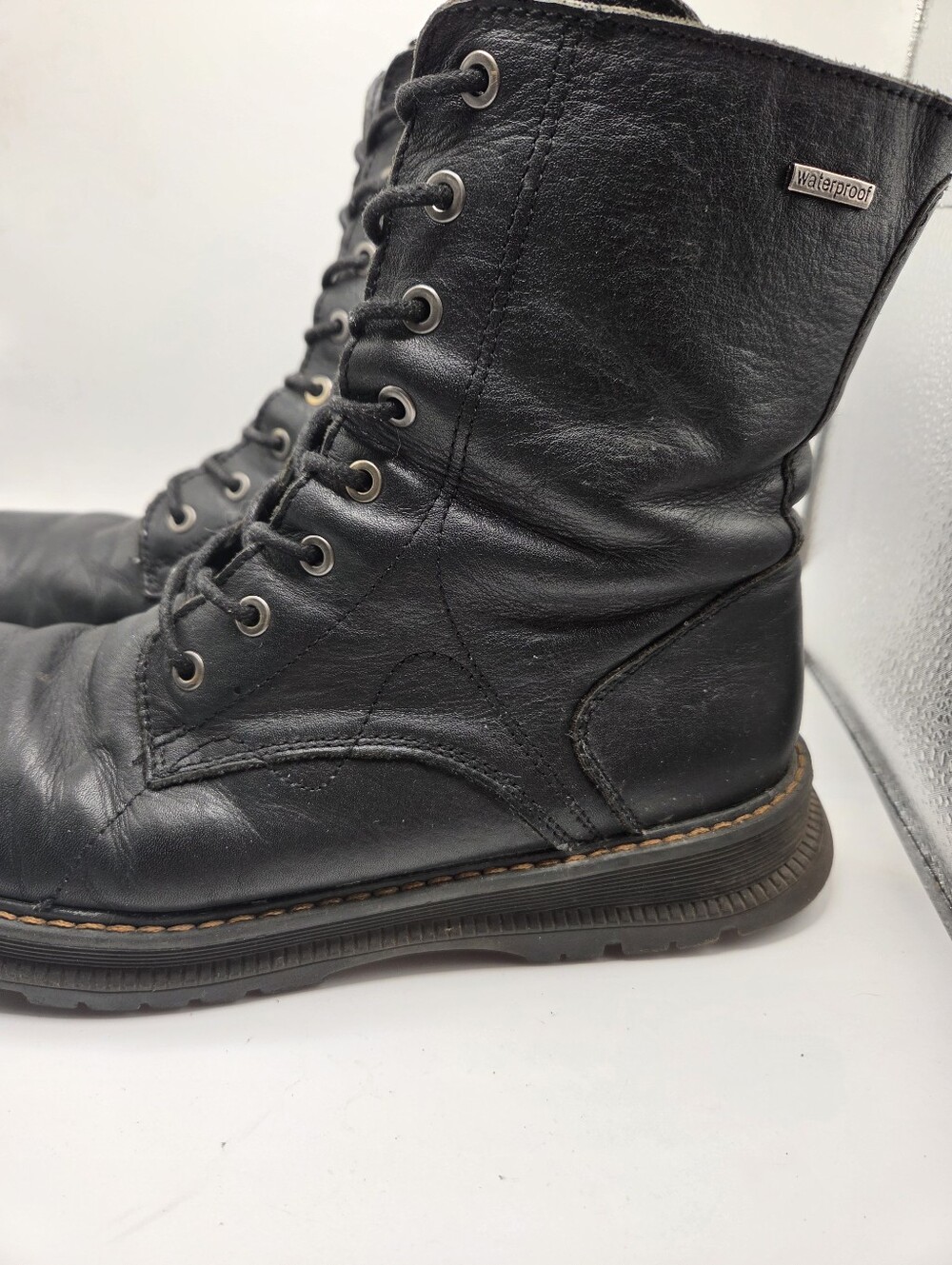 Josef Seibel Waterproof Lined Leather Lace-Up Boots Black EU 41 US 10 - Picture 4 of 12